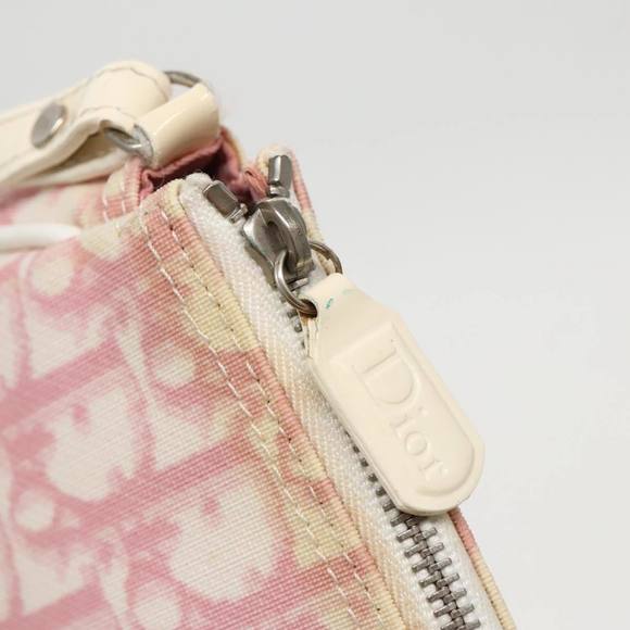 Christian Dior Saddle Pouch Trotter Canvas Pouch Pink Auth 95391 - Picture 10 of 16